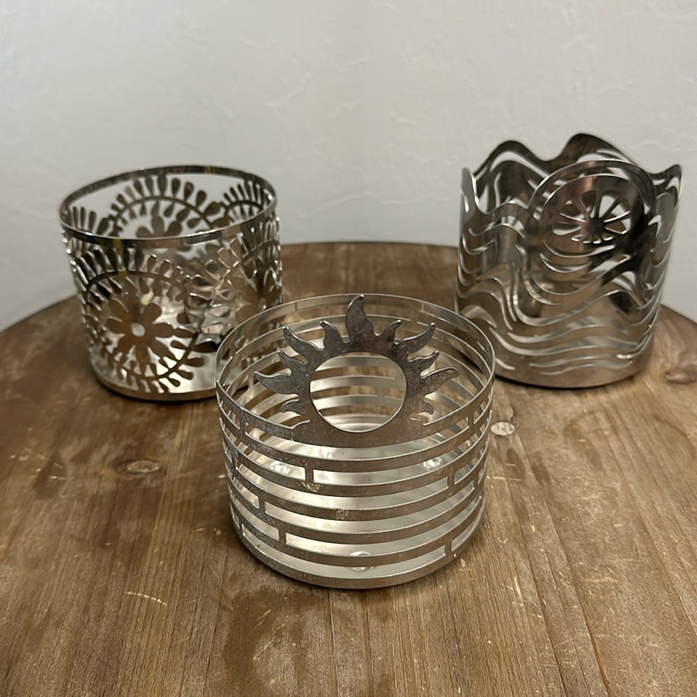 Set of 3 Bath & Body Works 3-Wick Candle Holders